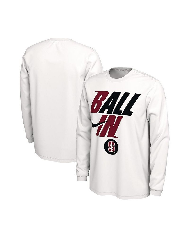 Men's White Stanford Cardinal Ball In Bench Long Sleeve T-shirt $21.19 T-Shirts