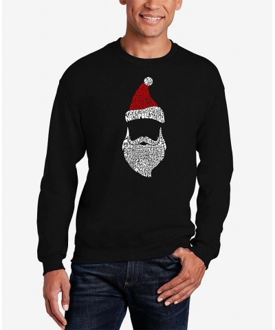 Men's Santa Claus Word Art Crewneck Sweatshirt Black $26.49 Sweatshirt