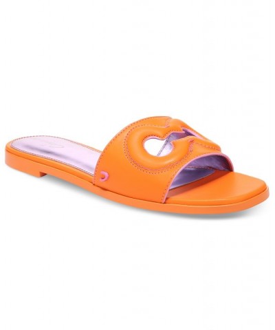 Maura Cutout Slide Sandals Orange $40.05 Shoes