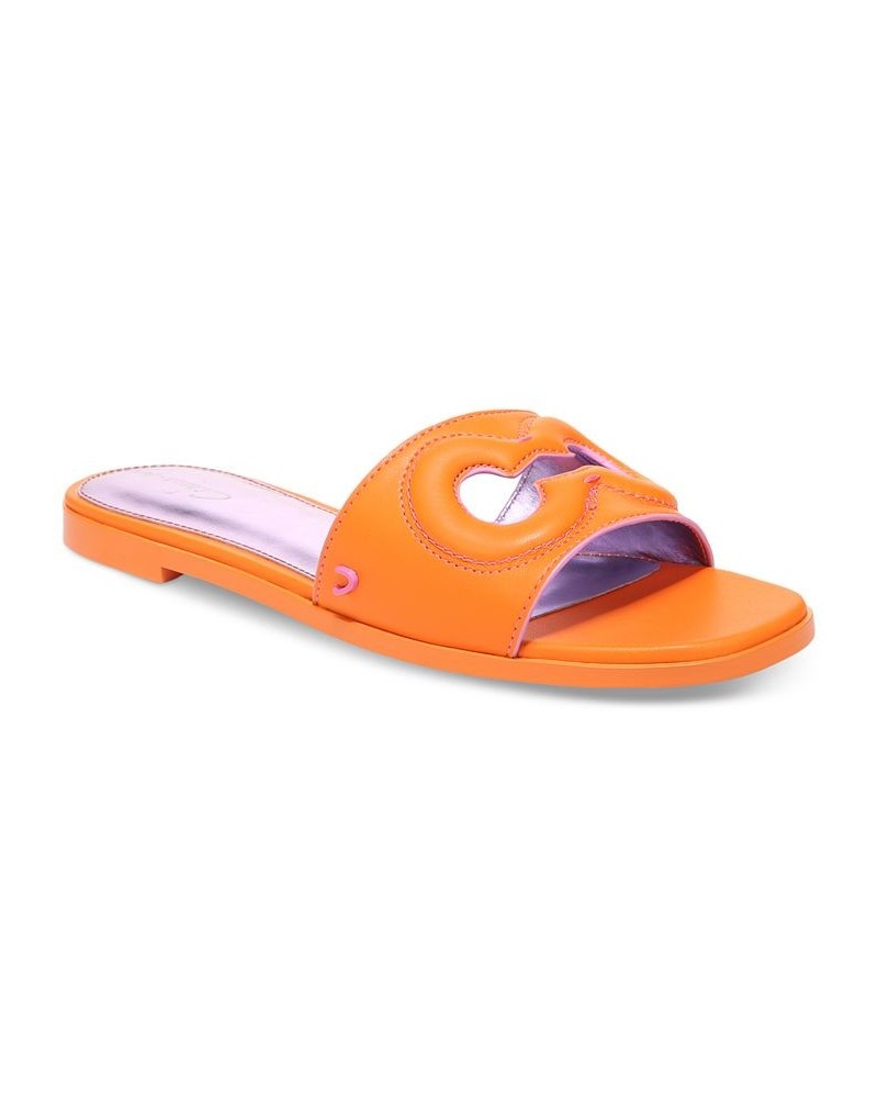 Maura Cutout Slide Sandals Orange $40.05 Shoes