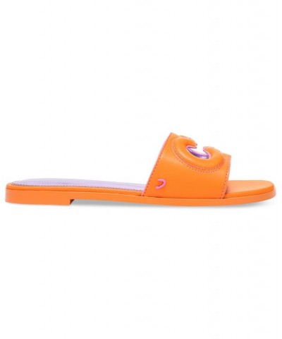 Maura Cutout Slide Sandals Orange $40.05 Shoes