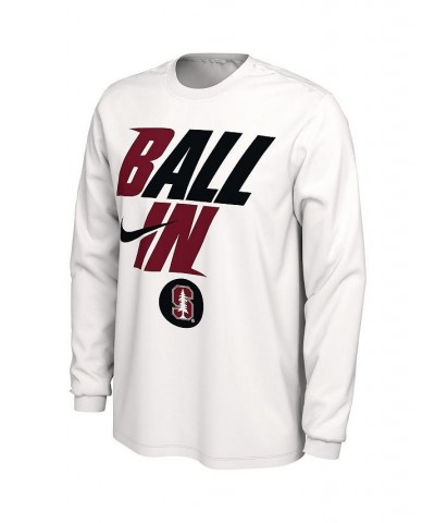 Men's White Stanford Cardinal Ball In Bench Long Sleeve T-shirt $21.19 T-Shirts