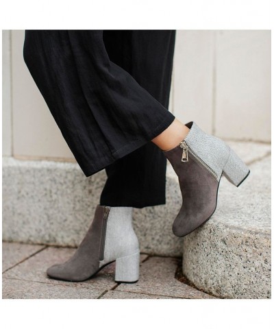 Women's Sarah Two-Tone Bootie Black $34.10 Shoes