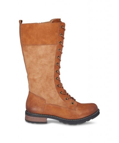 Women's Fresh Combat Boots Brown $63.70 Shoes