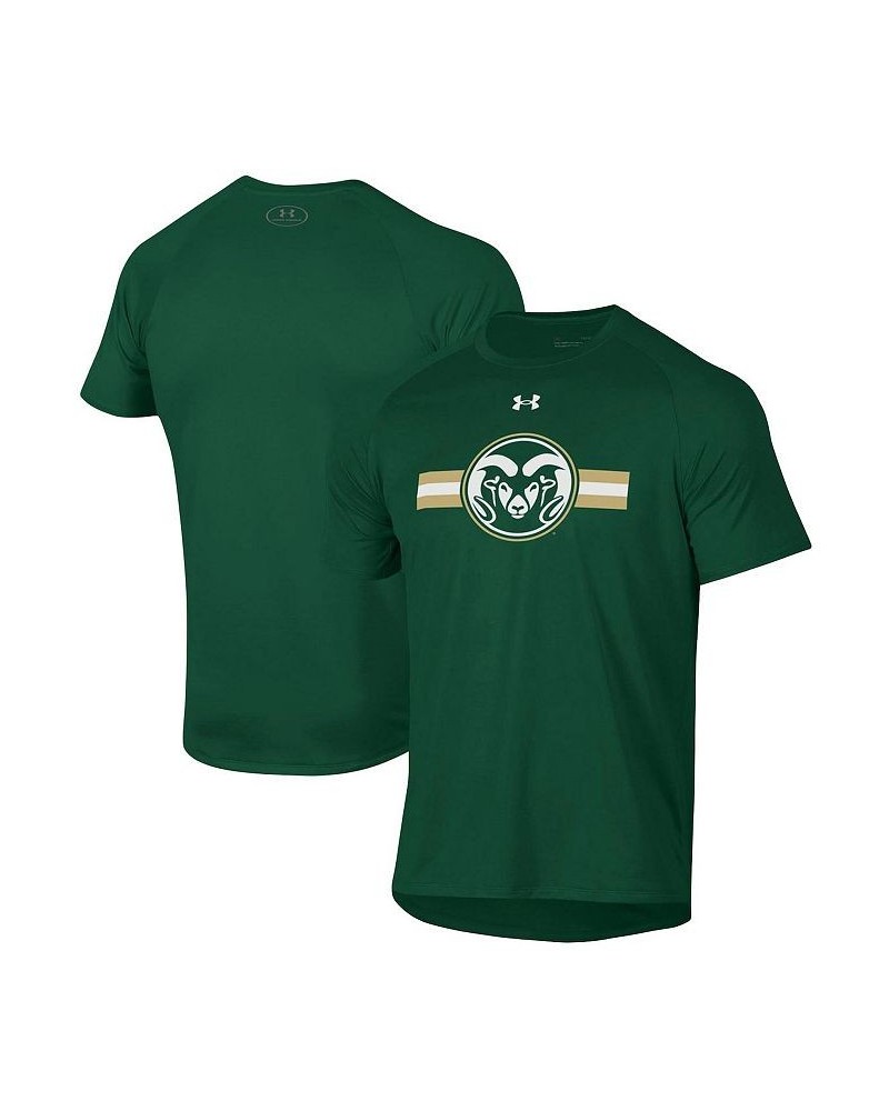 Men's Green Colorado State Rams Logo Stripe Performance Raglan T-shirt $27.50 T-Shirts