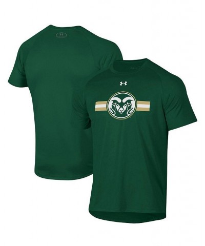 Men's Green Colorado State Rams Logo Stripe Performance Raglan T-shirt $27.50 T-Shirts