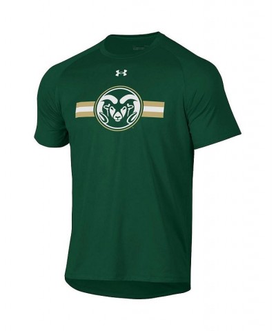 Men's Green Colorado State Rams Logo Stripe Performance Raglan T-shirt $27.50 T-Shirts