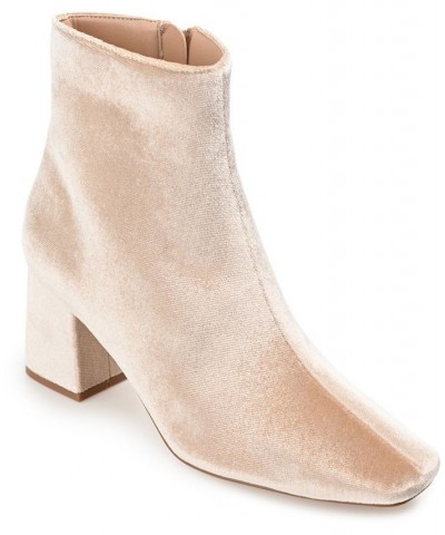 Women's Hazara Velvet Bootie Tan/Beige $42.00 Shoes