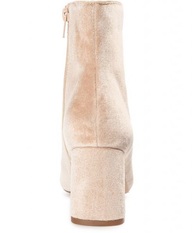 Women's Hazara Velvet Bootie Tan/Beige $42.00 Shoes