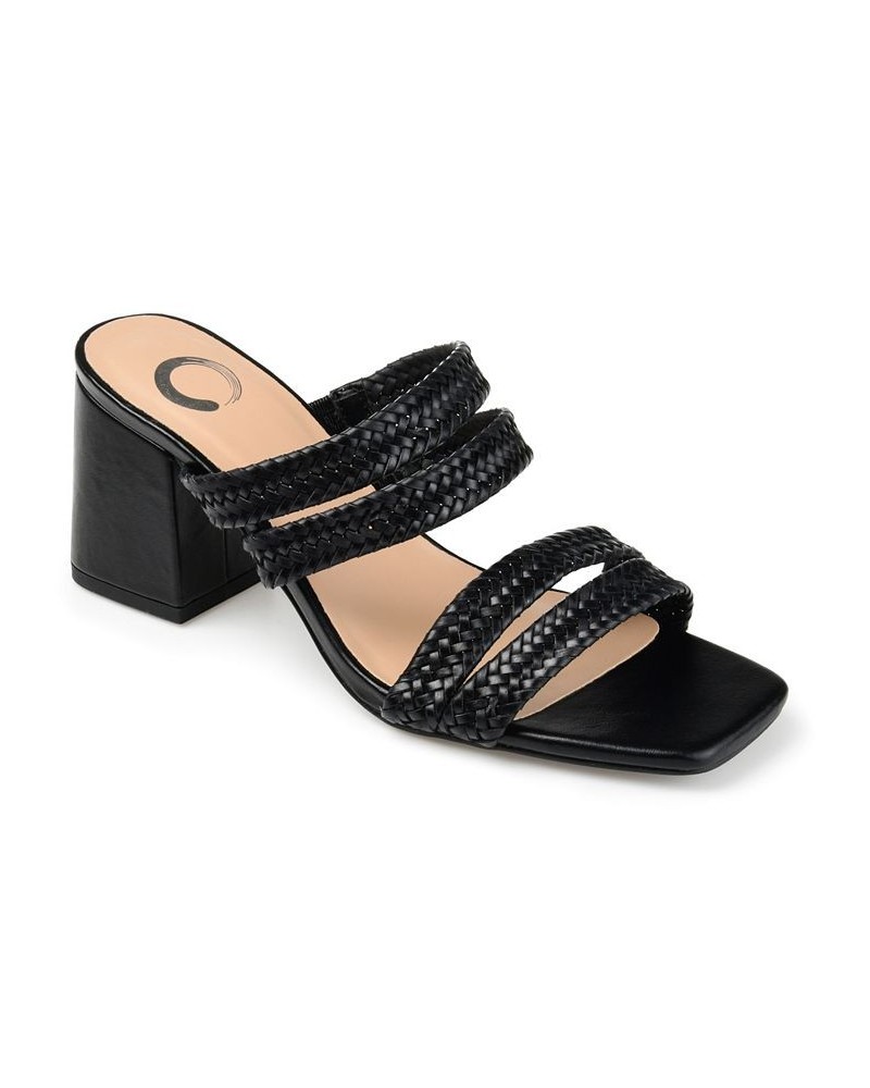 Women's Natia Woven Sandals Black $39.60 Shoes