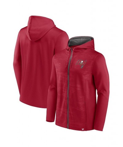 Men's Branded Red, Pewter Tampa Bay Buccaneers Ball Carrier Full-Zip Hoodie $37.22 Sweatshirt