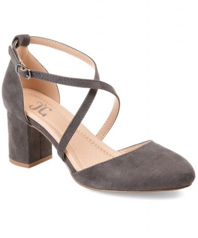 Women's Foster Crisscross Heels Gray $46.00 Shoes