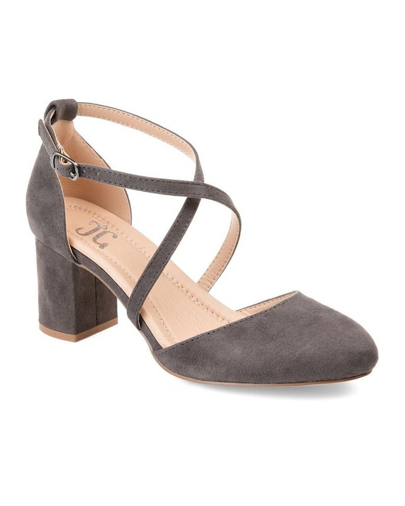 Women's Foster Crisscross Heels Gray $46.00 Shoes