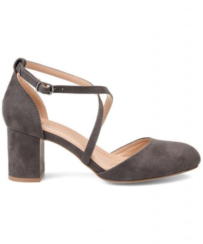 Women's Foster Crisscross Heels Gray $46.00 Shoes