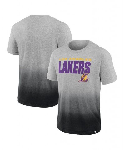 Men's Branded Heathered Gray and Black Los Angeles Lakers Board Crasher Dip-Dye T-shirt $19.79 T-Shirts