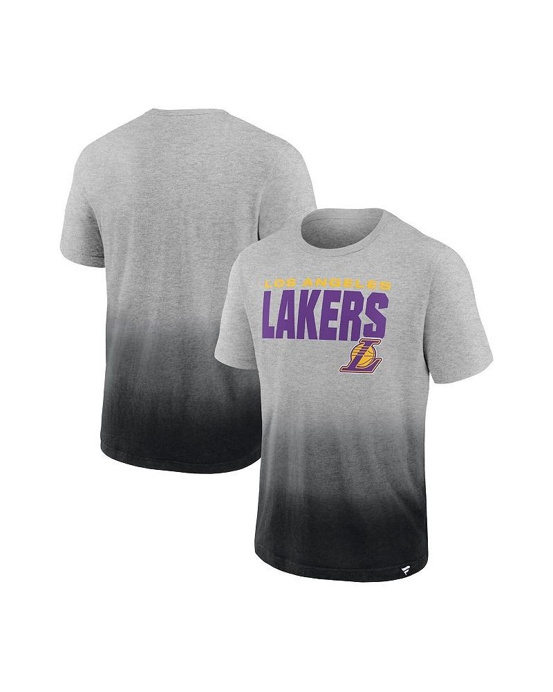 Men's Branded Heathered Gray and Black Los Angeles Lakers Board Crasher Dip-Dye T-shirt $19.79 T-Shirts