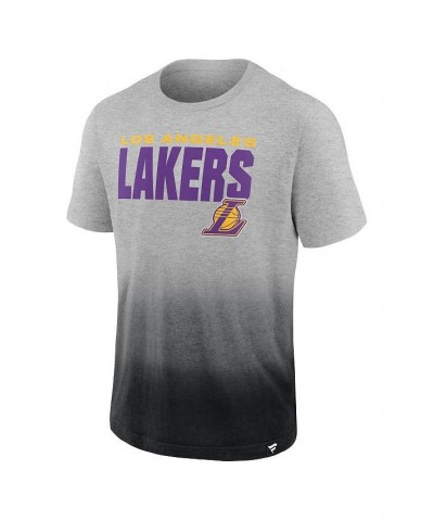 Men's Branded Heathered Gray and Black Los Angeles Lakers Board Crasher Dip-Dye T-shirt $19.79 T-Shirts