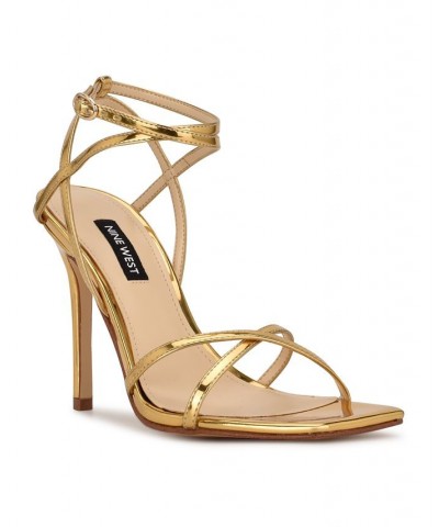 Women's Tidle Ankle Strap Dress Sandals Yellow $47.50 Shoes