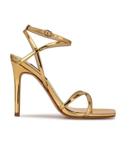 Women's Tidle Ankle Strap Dress Sandals Yellow $47.50 Shoes