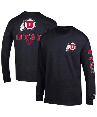 Men's Black Utah Utes Team Stack Long Sleeve T-shirt $21.00 T-Shirts