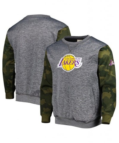 Men's Branded Heather Charcoal Los Angeles Lakers Camo Stitched Sweatshirt $24.36 Sweatshirt