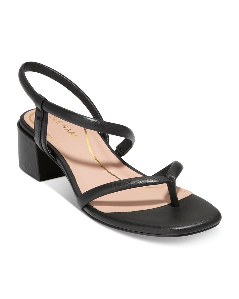 Women's Calli Thong Block-Heel Dress Sandals Black $57.60 Shoes