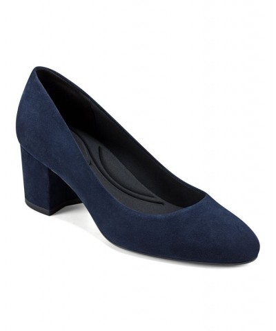 Women's Cosma Slip-on Block Heel Dress Pumps PD05 $46.87 Shoes