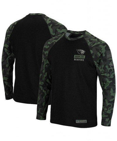 Men's Black Oregon State Beavers OHT Military-Inspired Appreciation Camo Raglan Long Sleeve T-shirt $27.49 T-Shirts