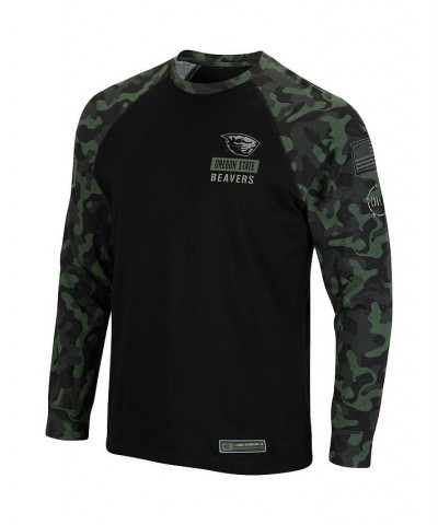 Men's Black Oregon State Beavers OHT Military-Inspired Appreciation Camo Raglan Long Sleeve T-shirt $27.49 T-Shirts