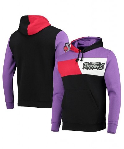 Men's Black Toronto Raptors Hardwood Classics Colorblock Pullover Hoodie $39.26 Sweatshirt