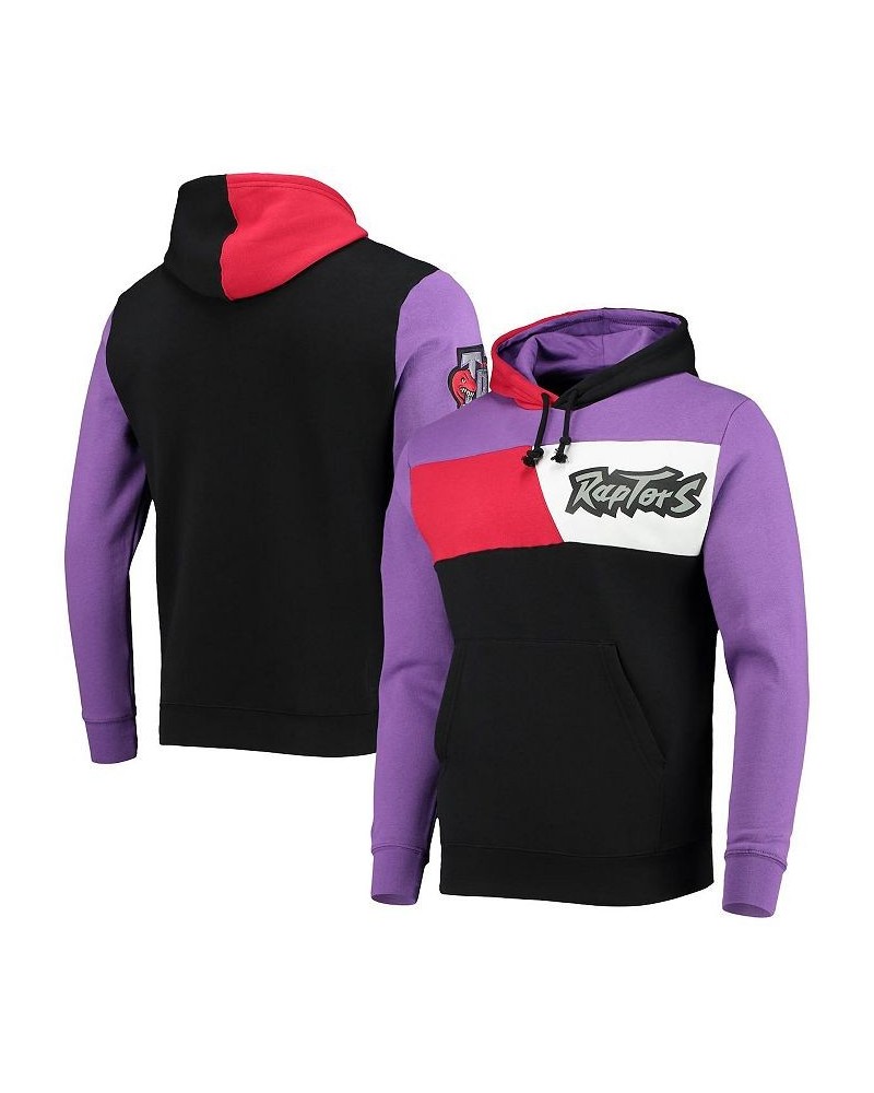 Men's Black Toronto Raptors Hardwood Classics Colorblock Pullover Hoodie $39.26 Sweatshirt