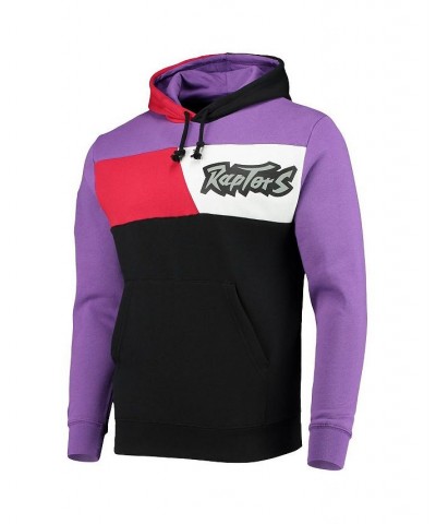 Men's Black Toronto Raptors Hardwood Classics Colorblock Pullover Hoodie $39.26 Sweatshirt