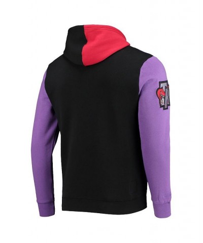 Men's Black Toronto Raptors Hardwood Classics Colorblock Pullover Hoodie $39.26 Sweatshirt