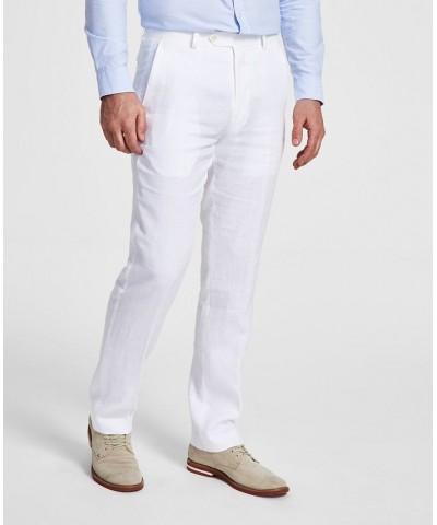 Men's UltraFlex Classic-Fit Linen Pants White $33.93 Pants