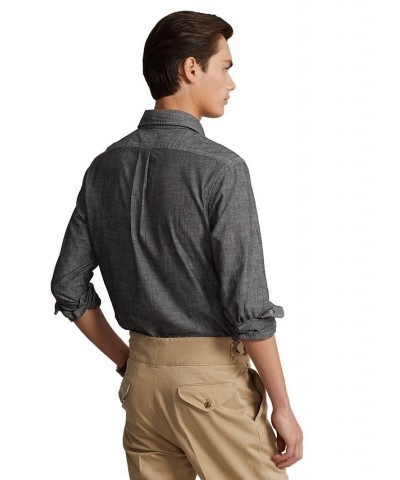 Men's Classic-Fit Chambray Shirt Gray $54.00 Shirts