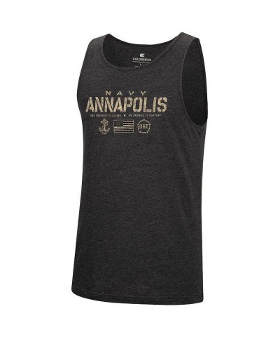 Men's Heathered Black Navy Midshipmen Military-Inspired Appreciation OHT Transport Tank Top $18.40 T-Shirts