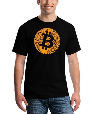 Men's Bitcoin Word Art T-shirt Black $18.54 T-Shirts