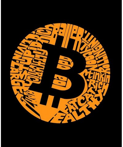 Men's Bitcoin Word Art T-shirt Black $18.54 T-Shirts