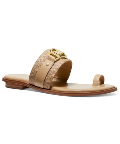 Women's Rory Flat Thong Sandals Tan/Beige $38.85 Shoes