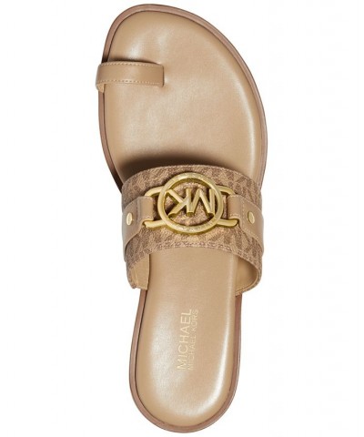 Women's Rory Flat Thong Sandals Tan/Beige $38.85 Shoes