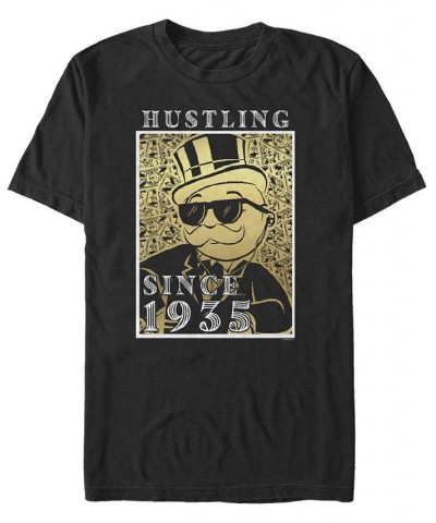 Men's Hustling Short Sleeve Crew T-shirt Black $19.24 T-Shirts