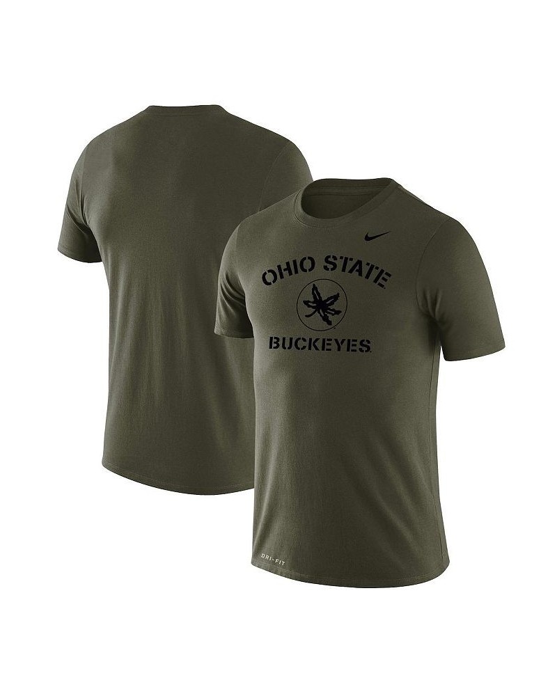 Men's Olive Ohio State Buckeyes Stencil Arch Performance T-shirt $23.50 T-Shirts