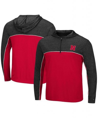 Men's Scarlet Nebraska Huskers Flick Quarter-Zip Hoodie Windshirt $32.39 Sweatshirt