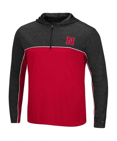 Men's Scarlet Nebraska Huskers Flick Quarter-Zip Hoodie Windshirt $32.39 Sweatshirt