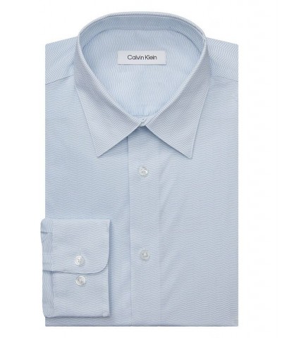 Men's Steel Plus Regular Fit Stretch Wrinkle Free Dress Shirt Blue $28.35 Dress Shirts