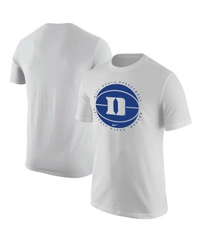 Men's White Duke Blue Devils Basketball Logo T-shirt $19.37 T-Shirts