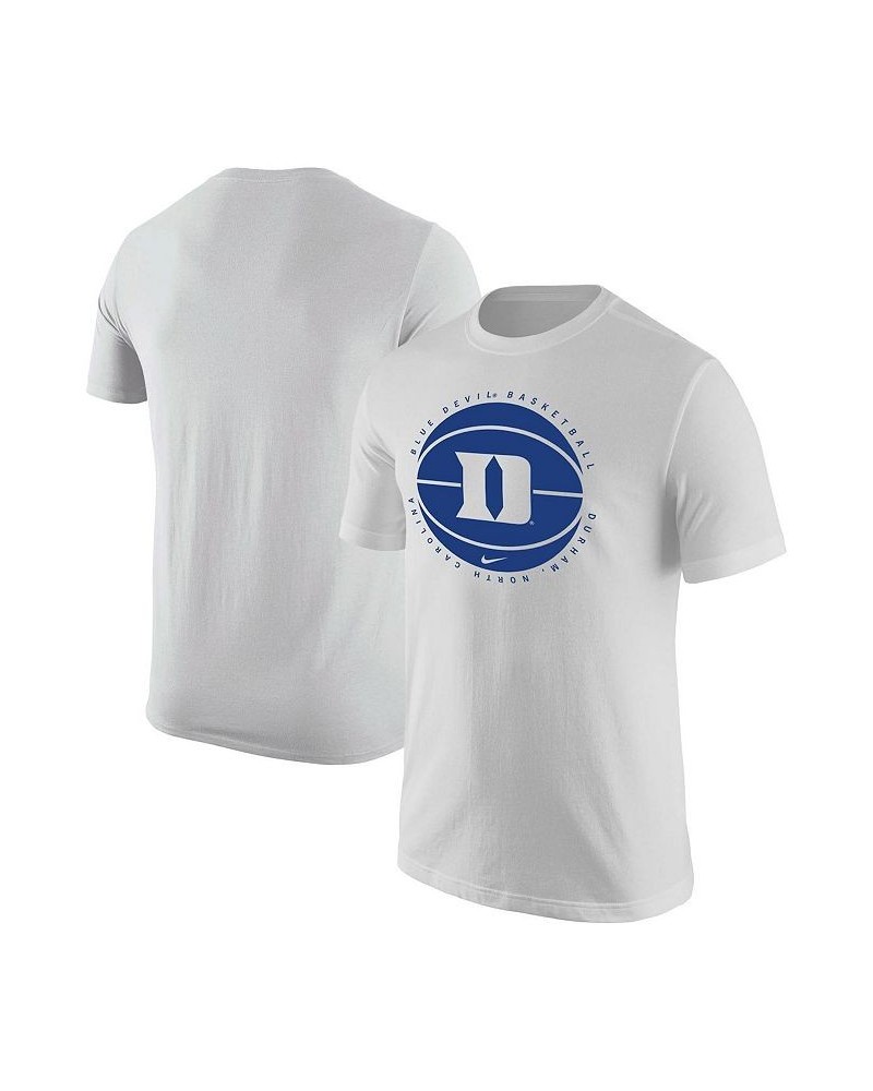 Men's White Duke Blue Devils Basketball Logo T-shirt $19.37 T-Shirts