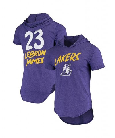 Men's Lebron James Heathered Purple Los Angeles Lakers Hoodie Tri-Blend T-shirt $22.44 T-Shirts