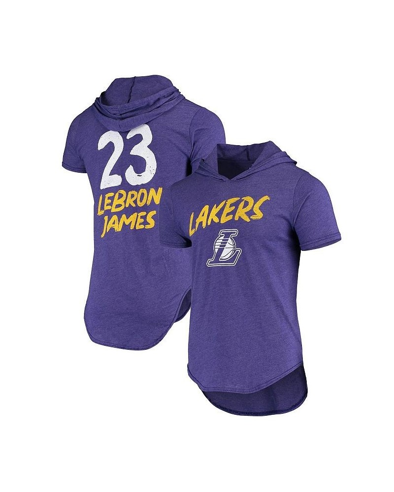 Men's Lebron James Heathered Purple Los Angeles Lakers Hoodie Tri-Blend T-shirt $22.44 T-Shirts