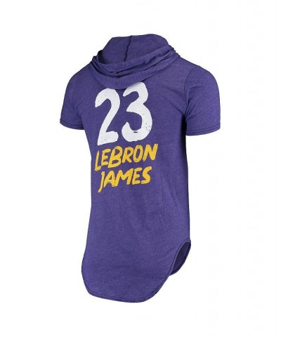 Men's Lebron James Heathered Purple Los Angeles Lakers Hoodie Tri-Blend T-shirt $22.44 T-Shirts